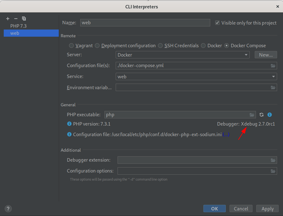 debug phpstorm with docker