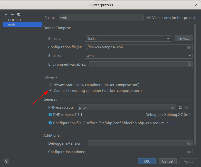 debug phpstorm with docker