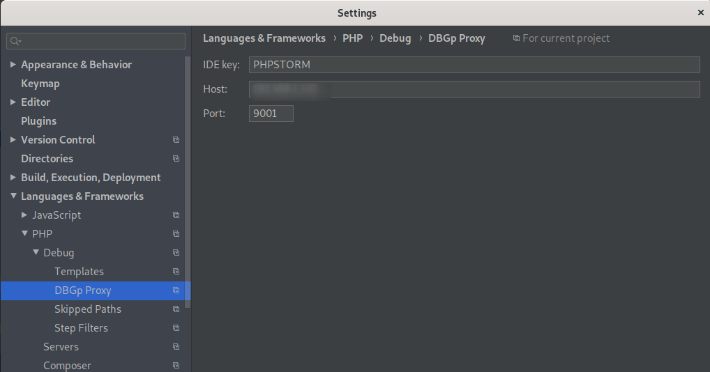 debug phpstorm with docker